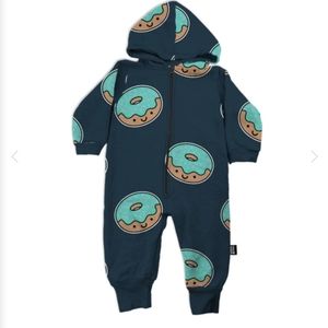 Romper - Whistle & Flute Kids Kawaii Donut Hooded Romper in size 3/4